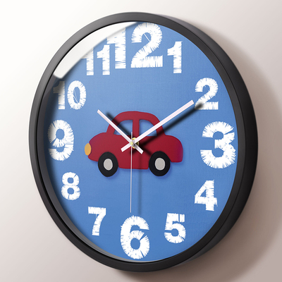 卡通挂钟学生儿童卧室挂表可爱静音时钟挂墙创意钟W表客厅家用电