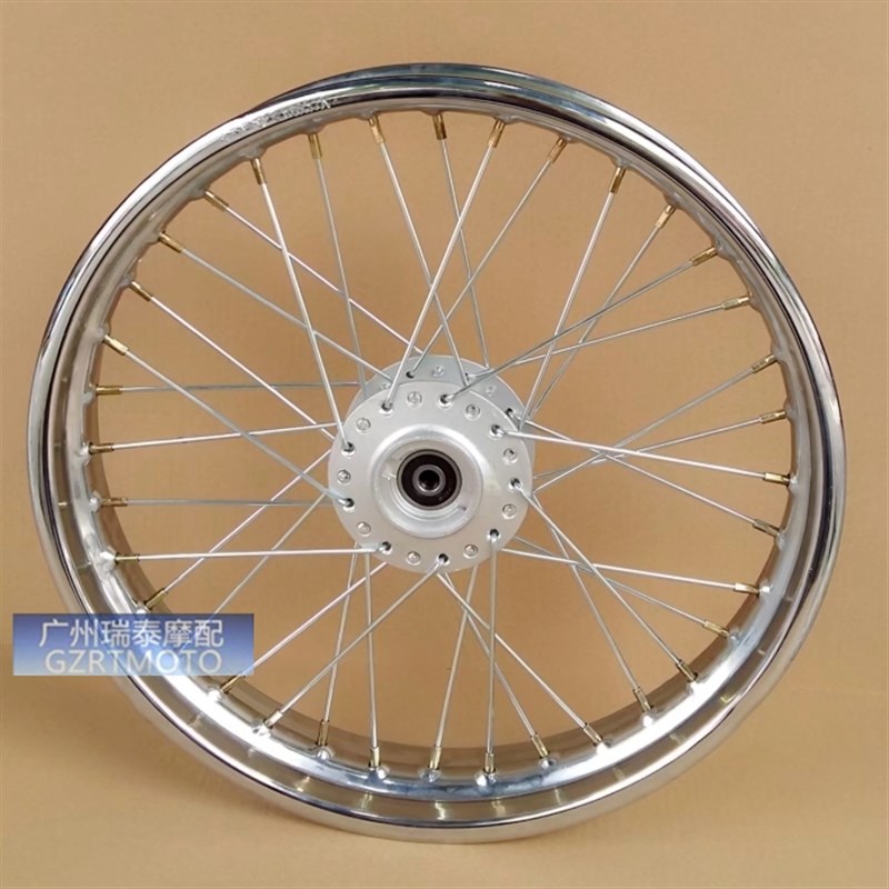 GN125轮毂钢丝l前轮圈CG125复古改装轮圈加宽碟刹轮毂辐条钢丝轮