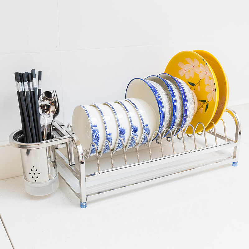 304不锈钢碗碟架 沥水架厨房用A品置物架放碗筷架单层碗盘收纳架