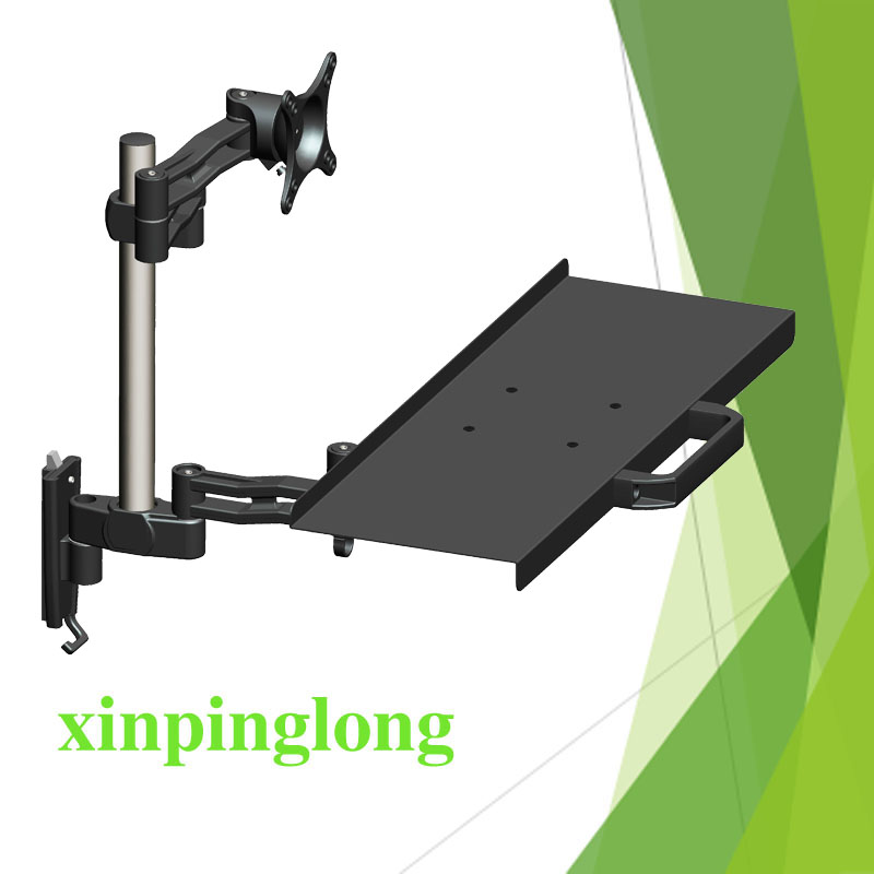 PL-S503显示器n鼠标键盘壁挂墙面悬臂支架伸缩架托盘液晶托架一体