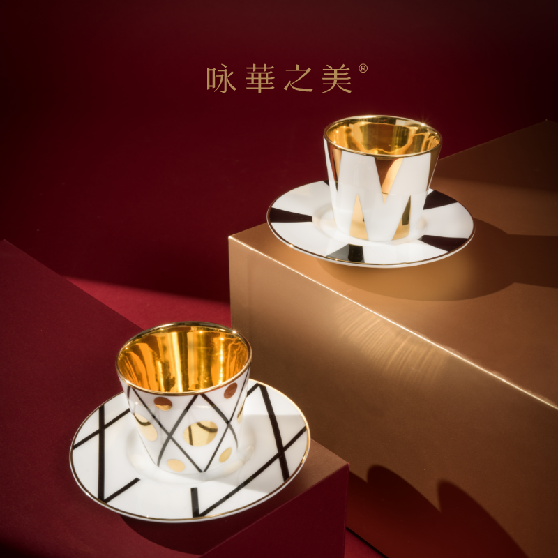 「摩登时代」 金瓷大师咖啡杯-生日乔迁新婚商务升职探望金瓷送礼
