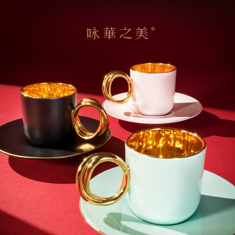 「一杯珍贵」晶彩咖啡杯礼盒-生日乔迁新婚商务升职探望金瓷送礼