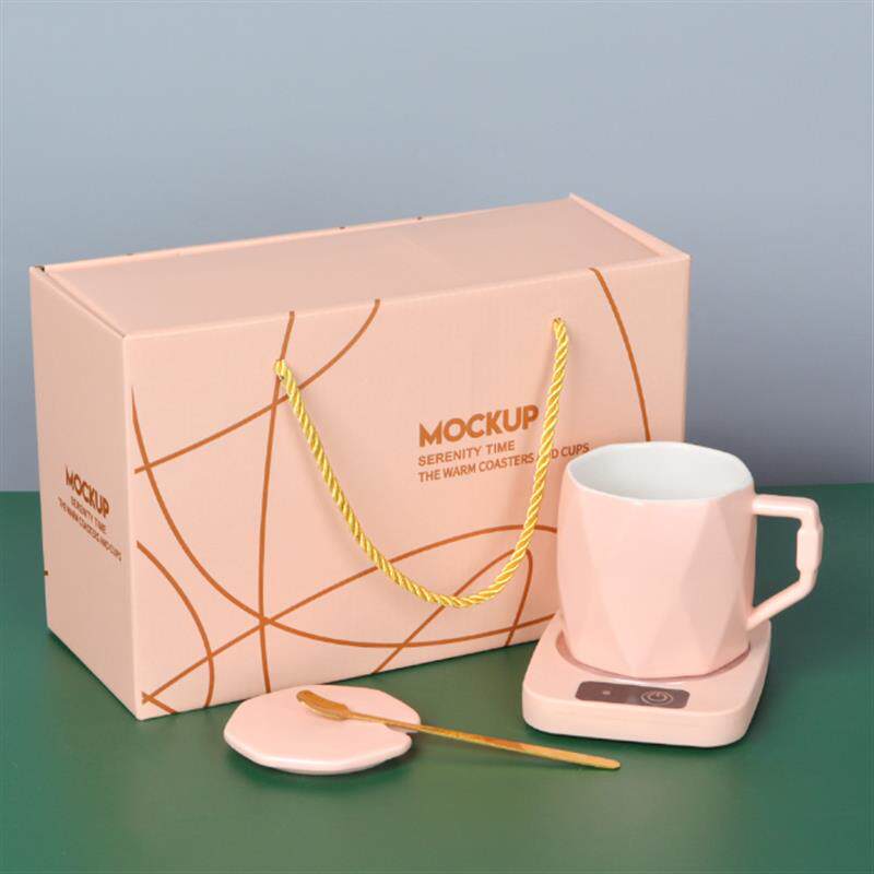 陶瓷恒温杯套装加热杯垫情侣女生55度智能保温简约家用定制logo