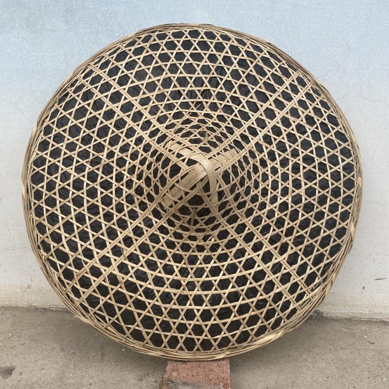 大檐竹编斗笠帽粽叶防雨遮