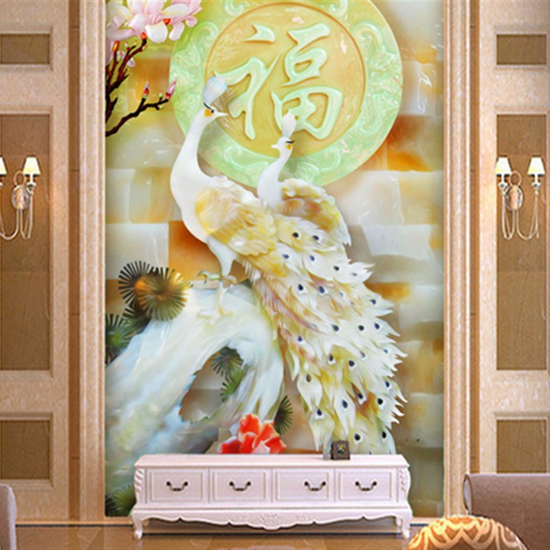 欧式简约瓷砖背景墙3D现代客厅B电视背景墙砖奢华雕刻玄关玉雕孔