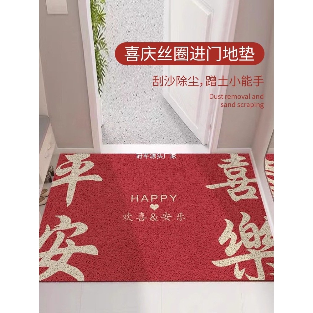 丝圈进门入户门垫玄关地垫家用喜庆门口刮泥蹭土脚垫出入平安垫子