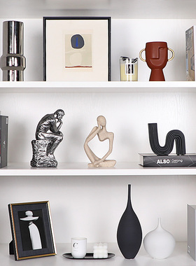 样板间书房书柜创意工艺品玄关装饰摆件假书道具挂画相框家居软装