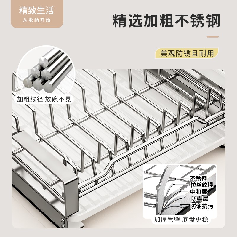 碗碟收纳架碗盘拉篮厨房橱柜碗篮抽屉式盘子碗架沥水架抽拉碗碟架