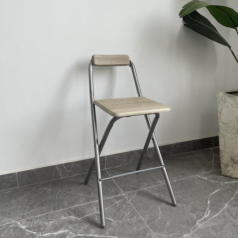 60坐高吧台椅酒吧椅子靠背家用折叠高脚凳前台收银柜台高脚折叠椅