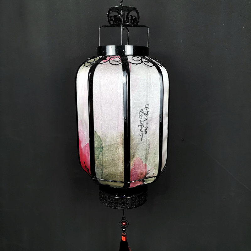 中国风仿古手提灯笼水墨山水古风花灯舞蹈汉服拍摄道具装饰宫灯