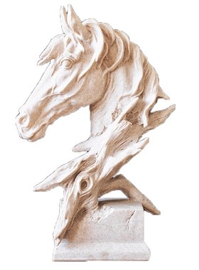 JK慕空间 复古砂石马雕塑装饰摆件 乔迁大厅桌面创意礼品摆件
