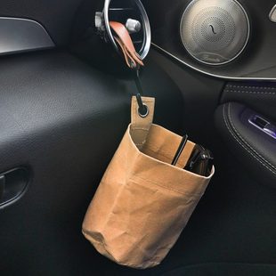 水杯架车载垃圾袋 2024款 车载垃圾桶加厚挂钩式 置物袋便携式 防水款