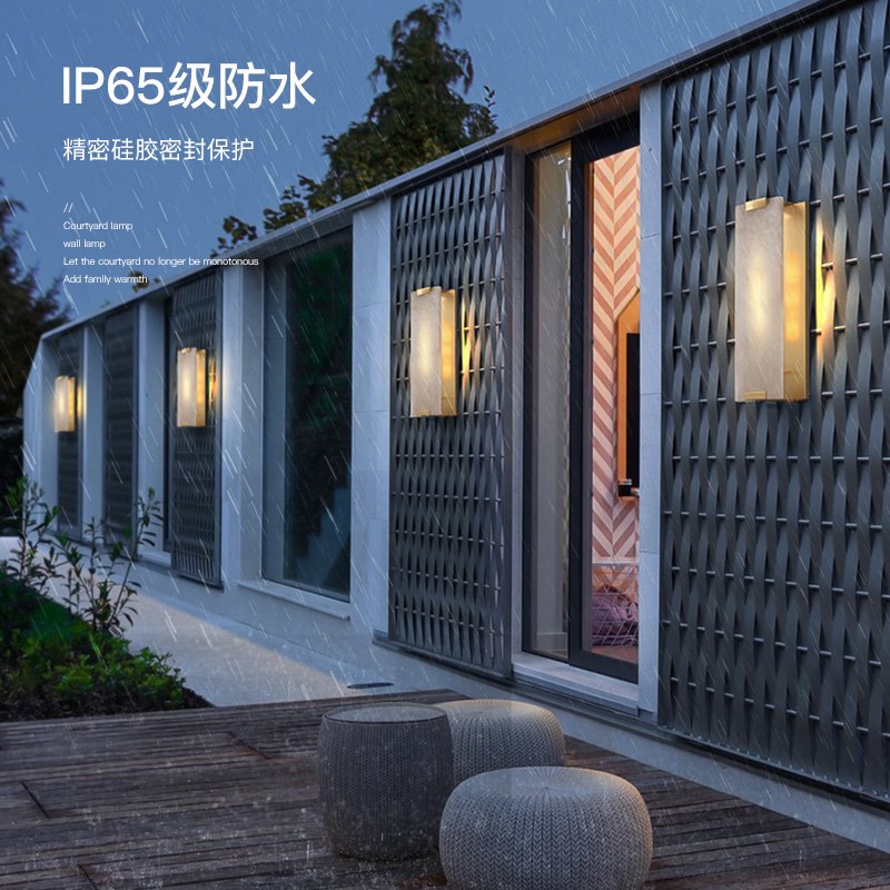 中式户外壁灯庭院别墅大门墙灯A室外柱子仿云石柱壁灯围墙门头灯