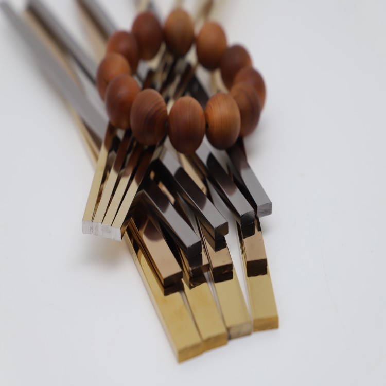 304不锈钢e方钢条 实心拉丝玫瑰金扁钢条型材镜面香槟金不锈钢10*