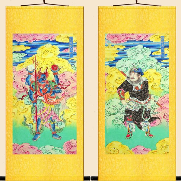 挂画水岁统明画神像司酆都孟元陆画版 太 代帅领画卷轴地殷元帅古