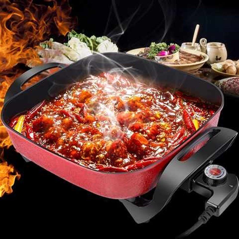家用多功能电火锅烧烤一体插电热吵抄炒锅煎肉蒸锅电磁炉子不粘