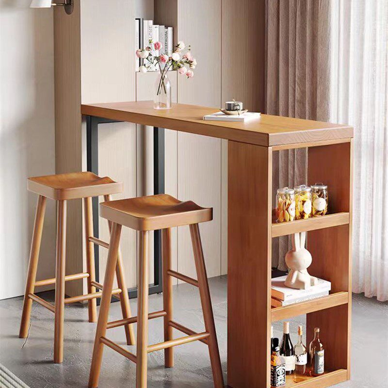 客厅阳台隔断休闲吧台桌家用高脚桌开放式厨房餐桌吧台一体长条桌