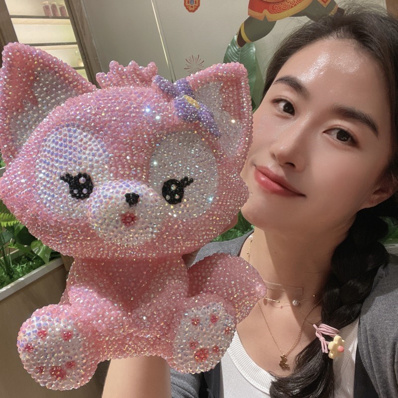 大尾巴小狐狸娃娃贴钻diy手工女孩玩具搪胶狐狸精灵粘钻存钱罐