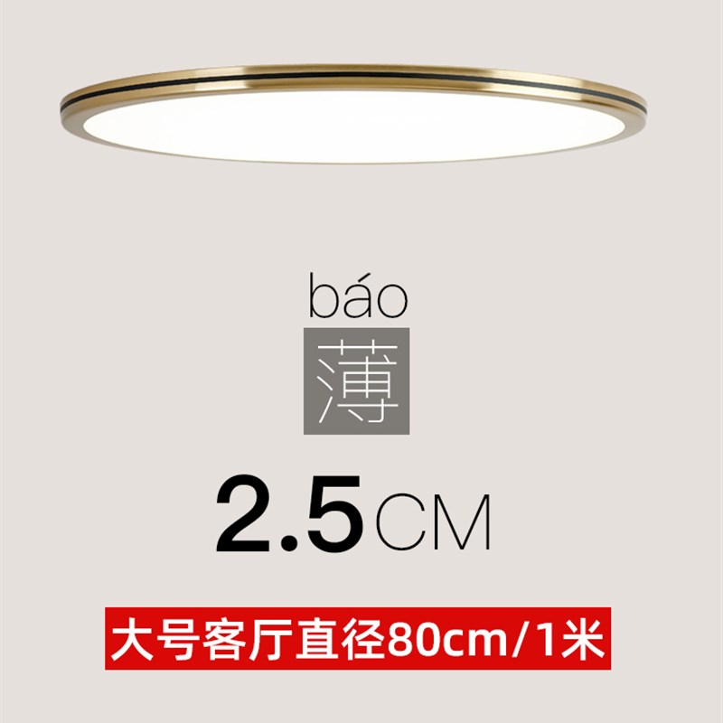 轻奢超薄客厅吸顶灯圆形大尺寸直径80cm/一米大厅灯会议室大圆灯