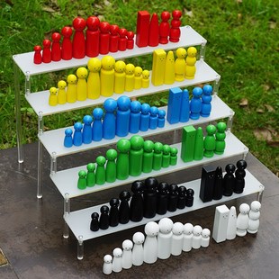 彩色家排木偶心理小物件家庭系统排列人偶教具心理咨询室道具