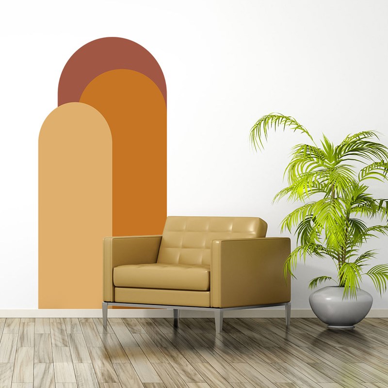 Boho rch元素客厅卧室背景拱形墙贴纯色几何墙纸自粘艺术防水