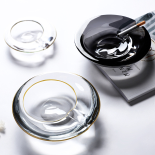 描j金大号烟灰缸商务个性 水晶玻璃欧式 家用客厅办公室雪茄烟缸礼