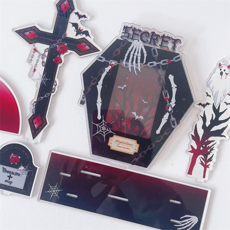 暗黑系谷美桌面摆台黑暗色系立牌相框H装饰照片装扮白昼黑夜小卡