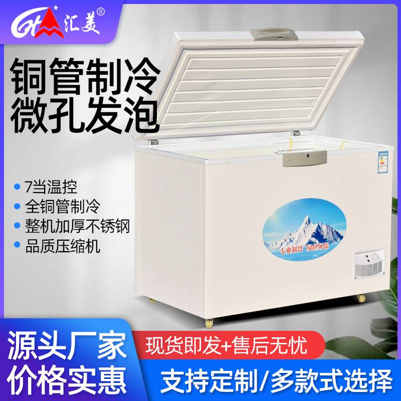 卧式冰柜 家用小型冷冻柜水饺鲜肉雪糕冷速冻柜 超市冰柜