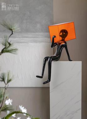 现代简约抽象艺术人物雕塑摆件创意家居玄关客厅落地装饰艺术品