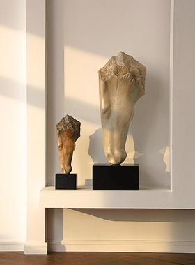 彷豪华石马头景思饮露彷古饰品客厅入口雕塑艺术饰品