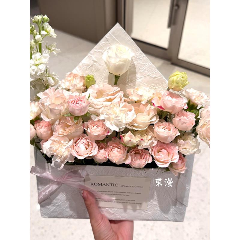 【成品】浪漫信封花盒彷真花束高级有钱花见面花束送女生生日礼物