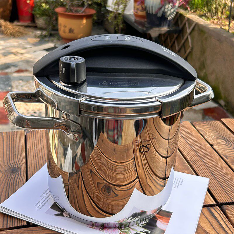 德国CS304不锈钢高压锅压力锅煲汤炖锅家用燃气电磁炉通用5.5L