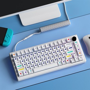 键帽白色PBT五面热升华原厂高度侧刻透光字符135键 dots圆点