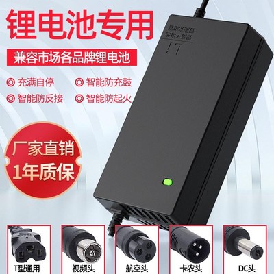锂电池电动车滑板充电器48V36V60V24V72v2A锂离子哈雷平衡车通用