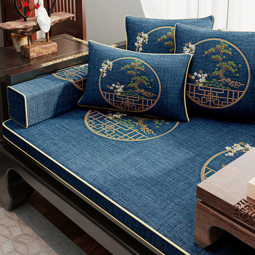 红木沙发坐垫实木椅子垫新中式座垫套罩罗汉床垫子海绵垫高档定制