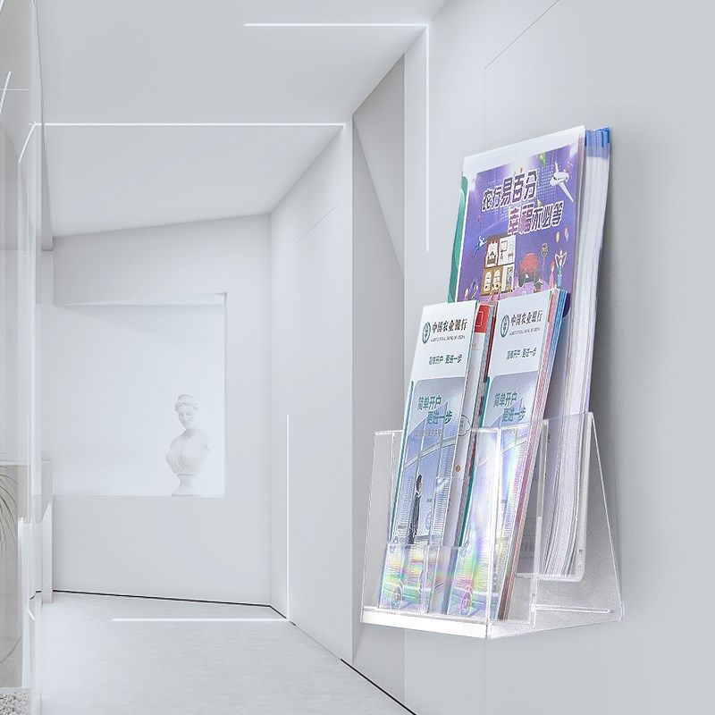 亚克力展示架三层透明资料架A6宣传册宣传单页A6宣传折页架桌面展