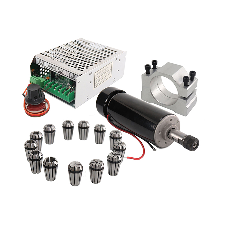 高速风冷主轴直流电机500W12000转调速器电源夹具套装雕刻机配件