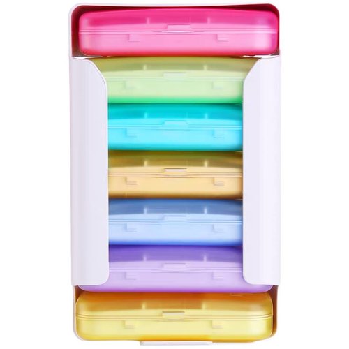 药盒7天28格大容量分装便携带老人星期一周早中晚饭前后装药盒子