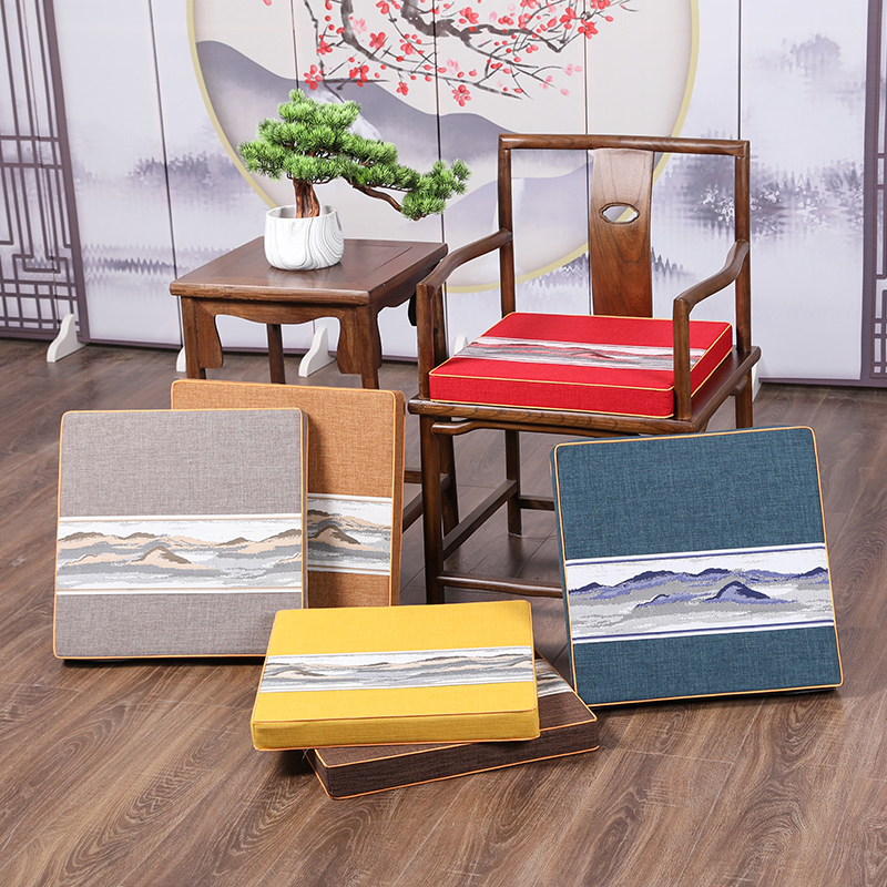 中式红木沙发坐垫椅子办公室久坐乳胶餐椅茶椅座椅垫子凳子垫定做