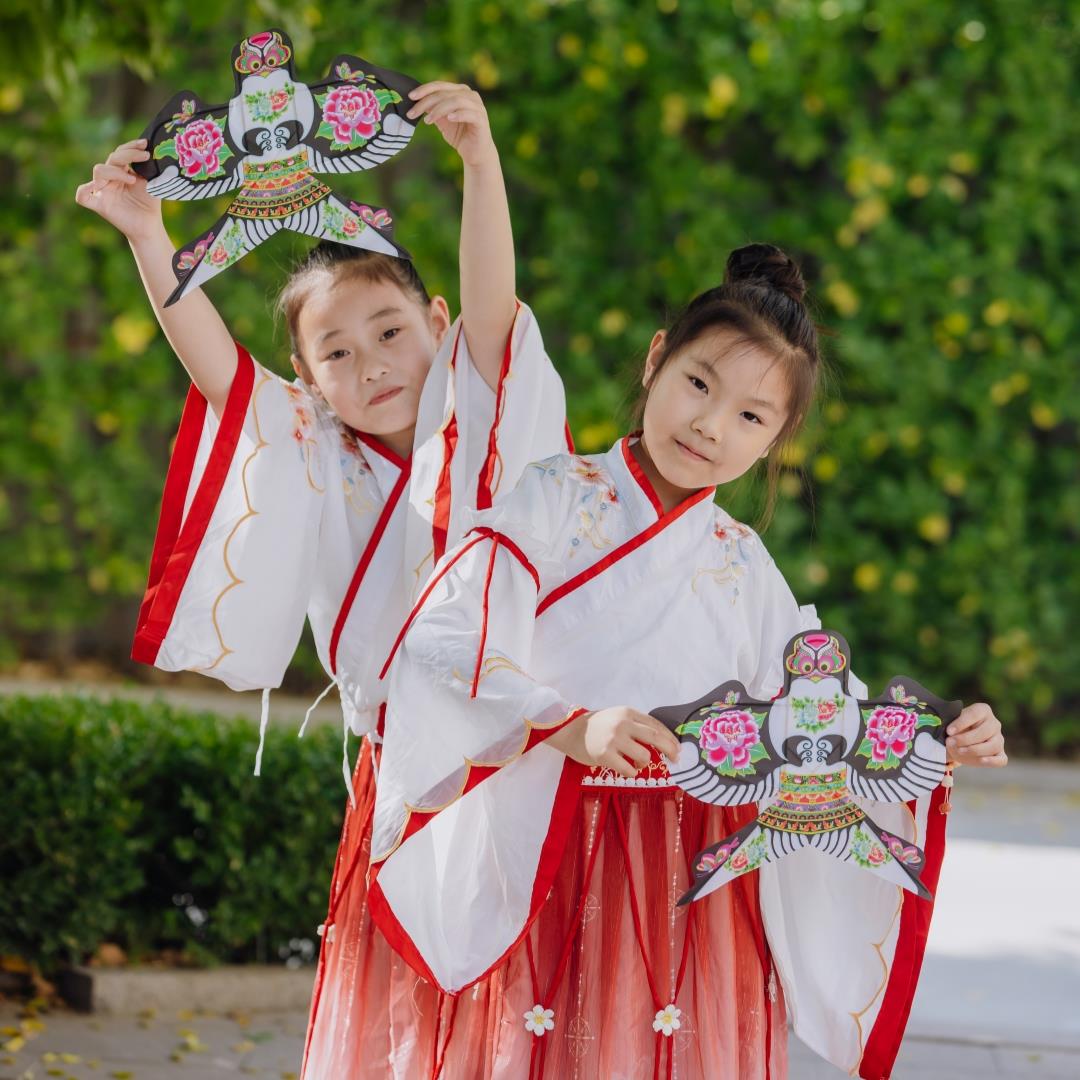 念纸鸢舞蹈道具非遗手工沙燕儿童舞蹈手持小风筝国潮汉服拍照道具