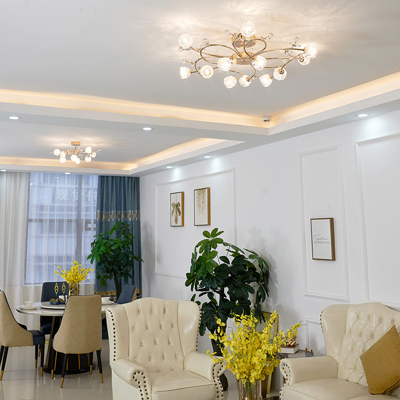 2021年新款卧室灯现代轻奢客厅主灯大I灯主卧灯水晶吸顶灯饭厅灯