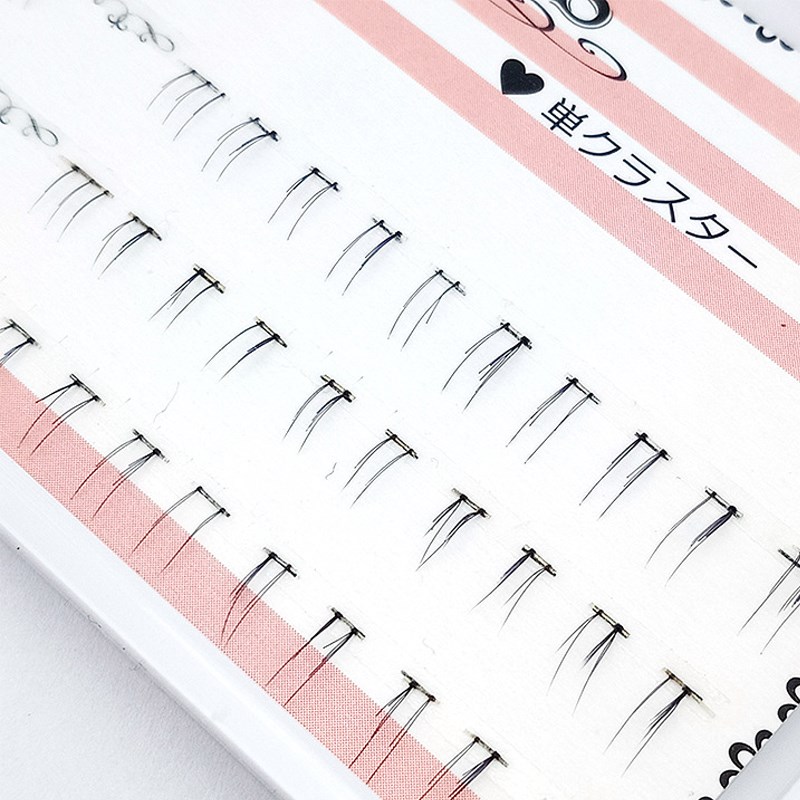 假睫毛下睫毛焦糖色02/t黑色01分段单簇自然款手工磨尖透明梗懒人