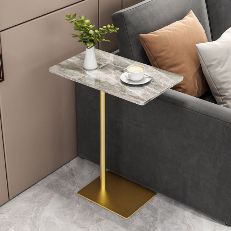 轻奢岩板沙发边几极简客厅梳化边桌可移动大理石小茶几铁艺方角几