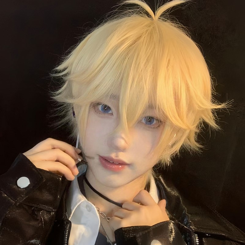 假发男米白色正太短发少年感dk微分碎盖万用毛cos蓬松哑光全头套