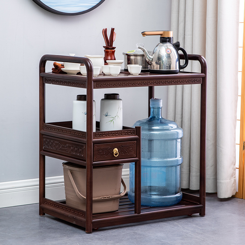 花梨木移动茶台家用阳台小茶车茶具套装烧水壶一体式茶桌简易茶几