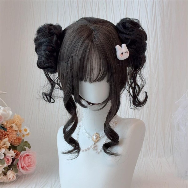 少萝甜心兔假发女lolita日常可拆卸双丸子自然蓬松新款甜妹全头套