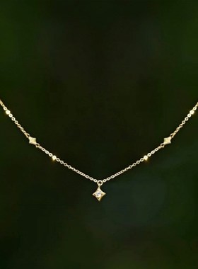 【新品】星辰满天星项链四芒星吊坠锁骨链女