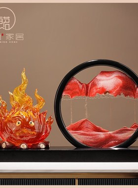 创意流沙画 画摆件轻奢高档客厅电视柜玄关酒柜装饰品高级感乔迁