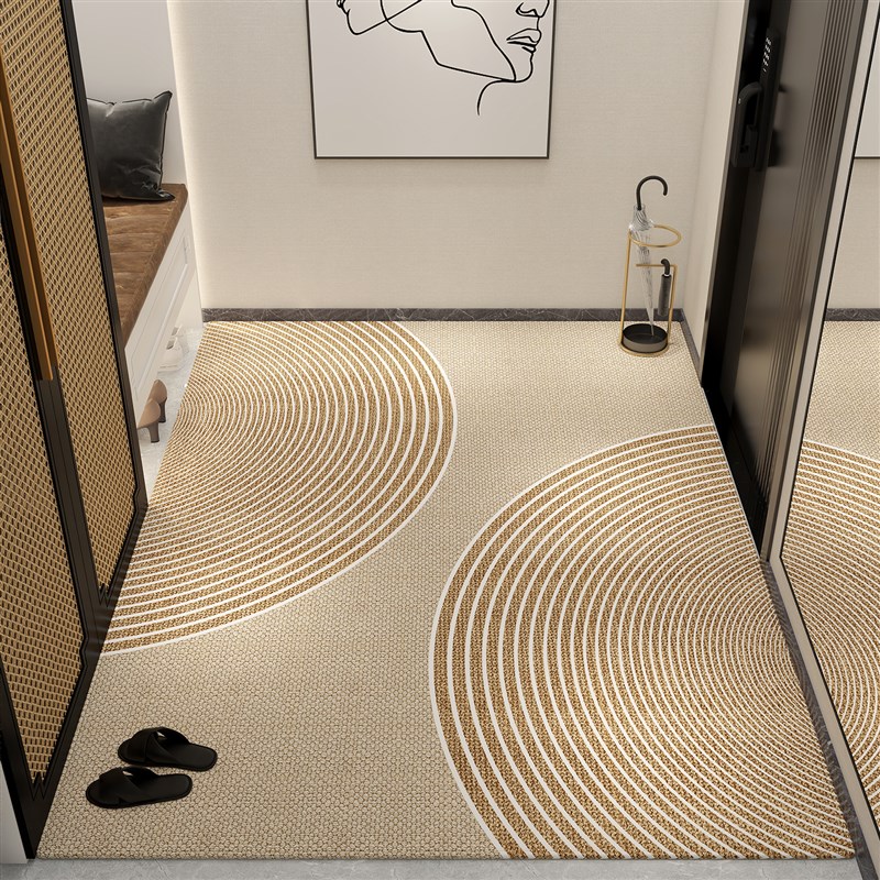 入户地垫纯色奶油风家用地毯门垫进门大门口玄关脚垫客厅垫可裁剪