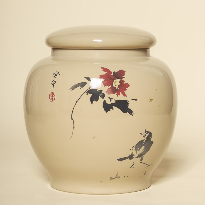 建水紫陶茶叶罐小号白泥高亮光普洱散茶罐紫砂醒茶罐陶瓷密封陶罐